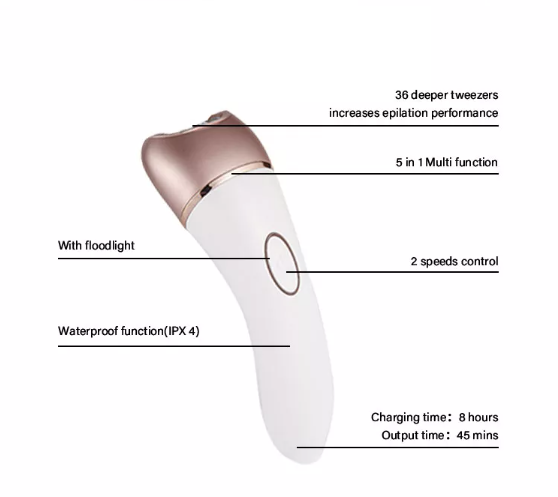 5 in 1 Women Electric Epilator Cordless Hair Removal