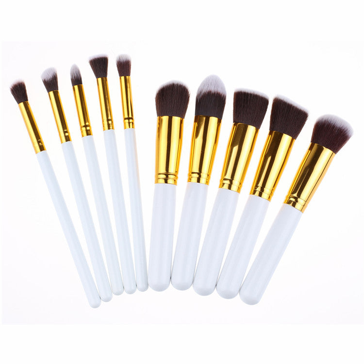 10pcs 5 Big 5 Small Makeup Brush Set Wooden Handle Makeup Brush