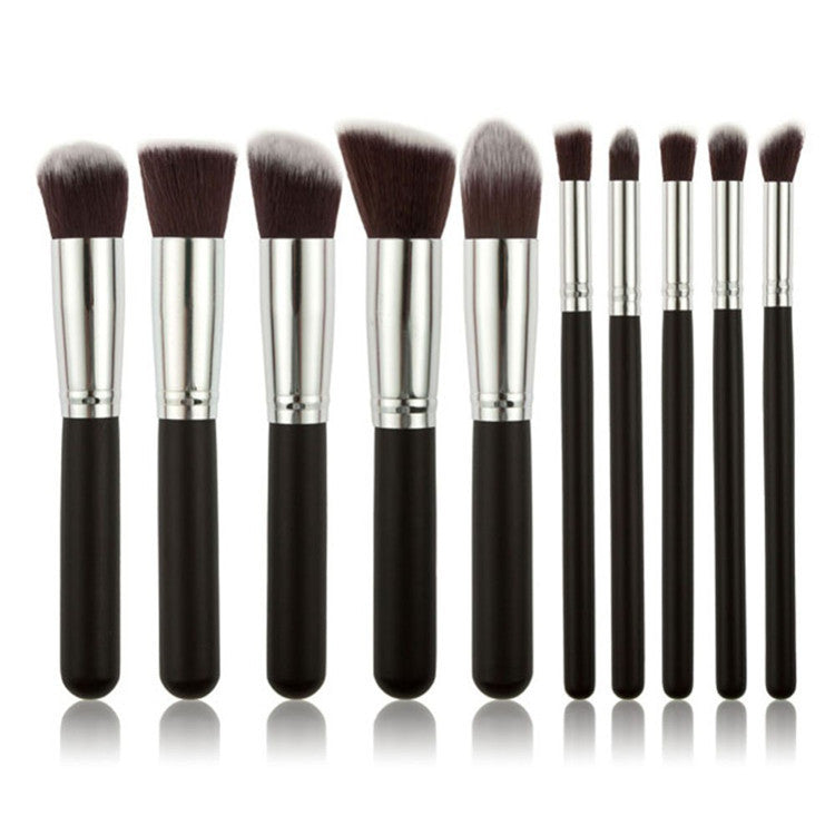 10pcs 5 Big 5 Small Makeup Brush Set Wooden Handle Makeup Brush