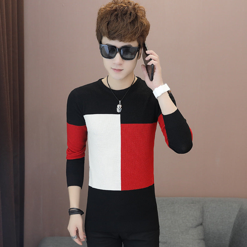 Men's Autumn New 2020 Foreign Trade Men's Bottom Sweater Korean Style Clothes Slim Tops Men's Knitwear Wholesale