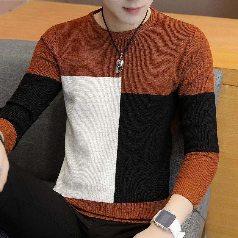 Men's Autumn New 2020 Foreign Trade Men's Bottom Sweater Korean Style Clothes Slim Tops Men's Knitwear Wholesale