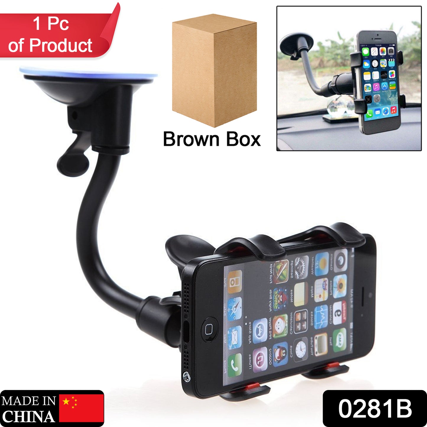 0282b Flexible Mobile Stand Multi Angle Adjustment With 360 Degree Adjustment For Car Home Use Mobile Stand