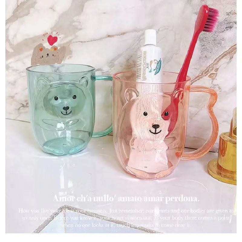 3D Cartoon Cute Little Bear Wash Cup for Home