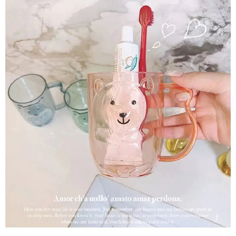 3D Cartoon Cute Little Bear Wash Cup for Home