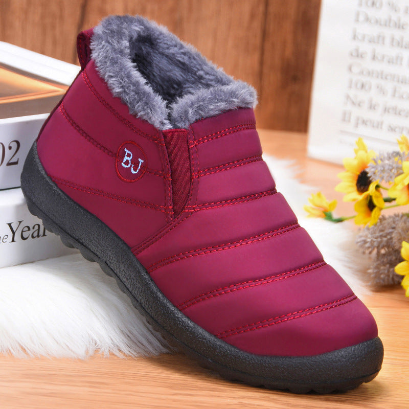 Foreign Trade New Cotton Shoes Men&#039;s Old Beijing Plus Velvet Warm Dad Shoes Polyurethane Casual Cotton Boots Cross-border Snow Boots Women