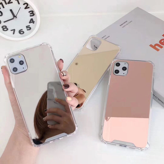 Anti-drop Electroplating Mirror Surface At Four Corners Iphone Protective Cover