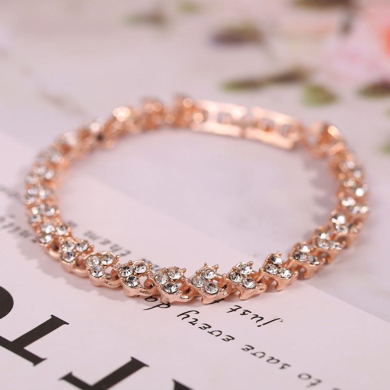 Full Diamond Roman Face Women&#039;s Watch Foreign Trade Suit Gift Steel Belt Watch Women&#039;s Bracelet Watch Fashion All-match Fashion Watch Gift