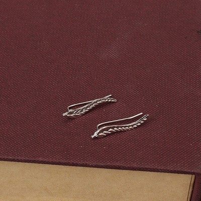 Long Vintage Leaf Stud Earrings