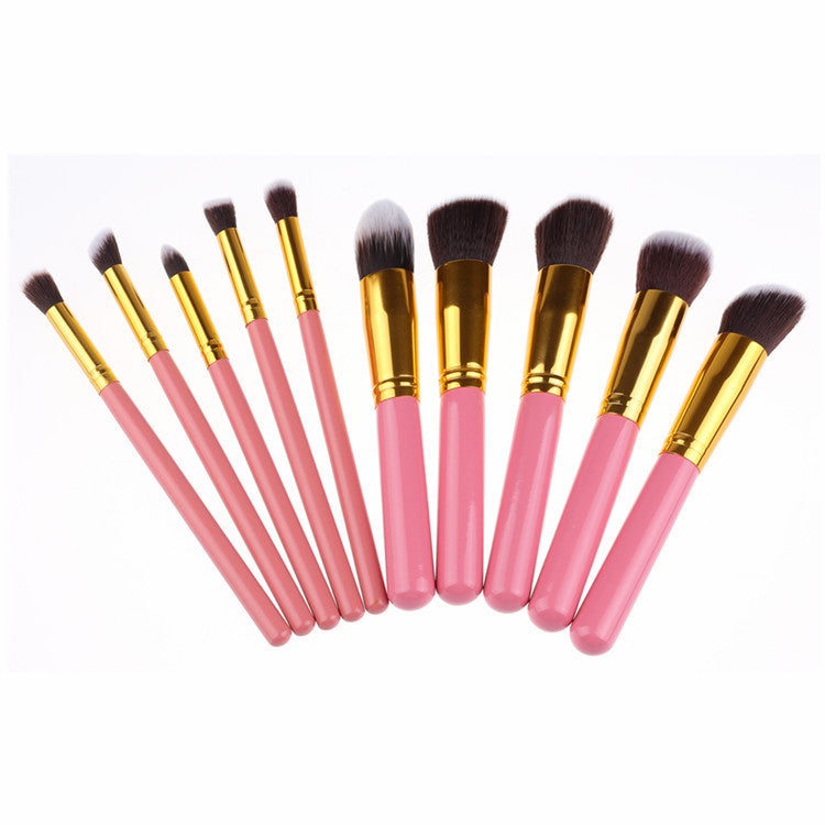 10pcs 5 Big 5 Small Makeup Brush Set Wooden Handle Makeup Brush
