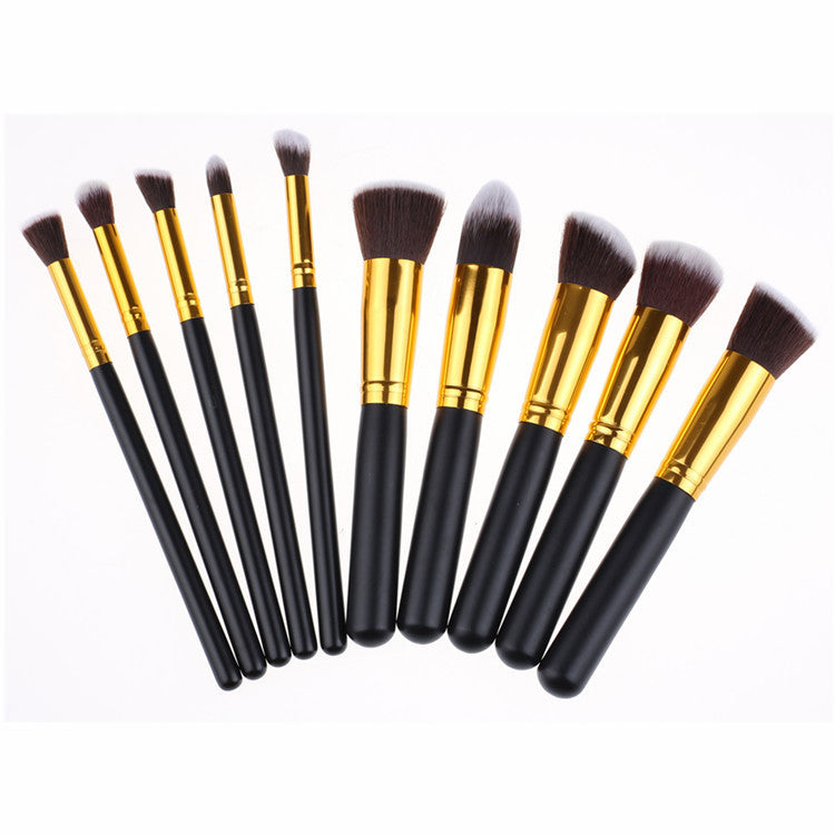 10pcs 5 Big 5 Small Makeup Brush Set Wooden Handle Makeup Brush
