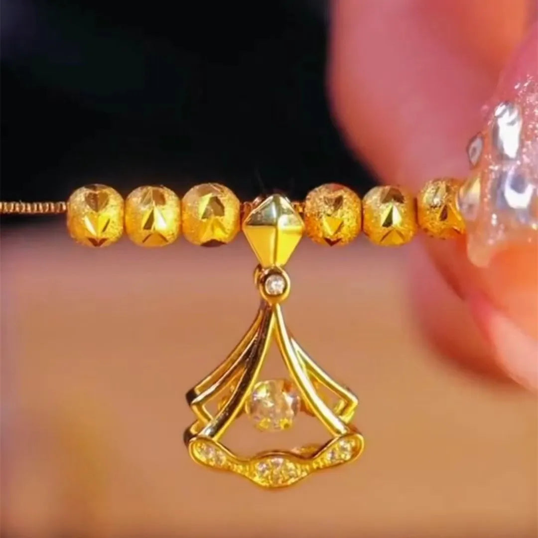24K Gold Plated Fan Necklace
