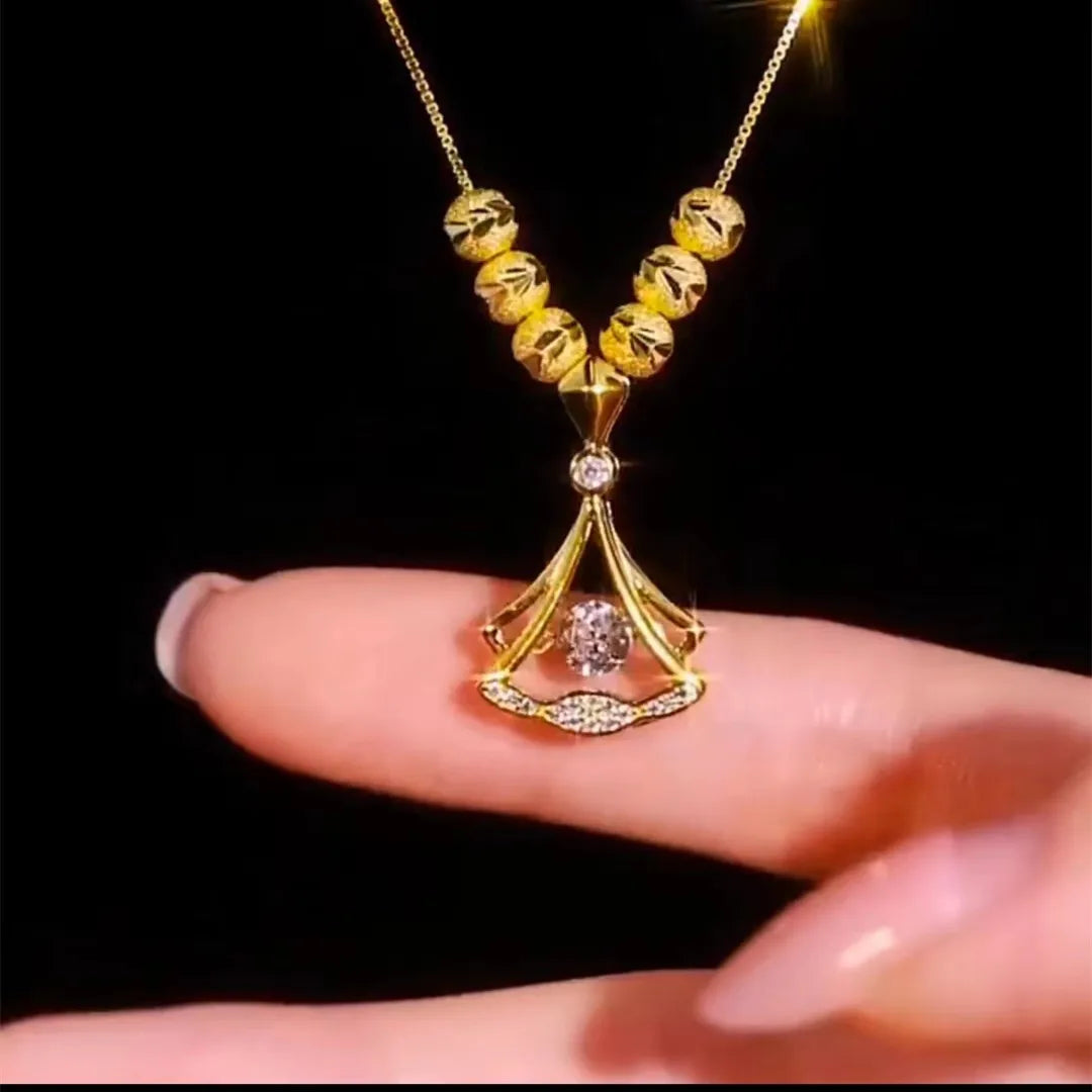 24K Gold Plated Fan Necklace