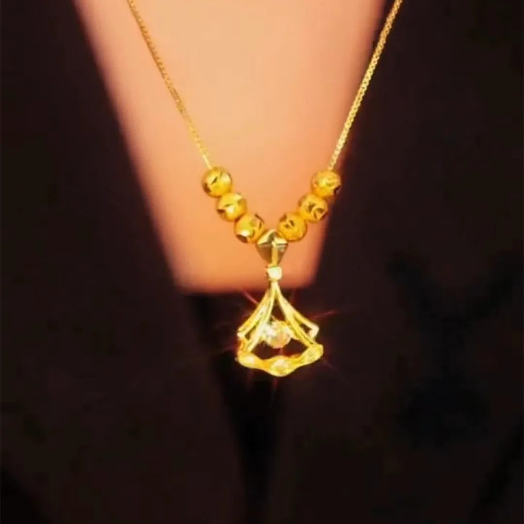 24K Gold Plated Fan Necklace