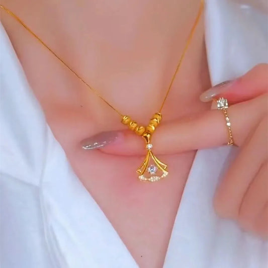 24K Gold Plated Fan Necklace