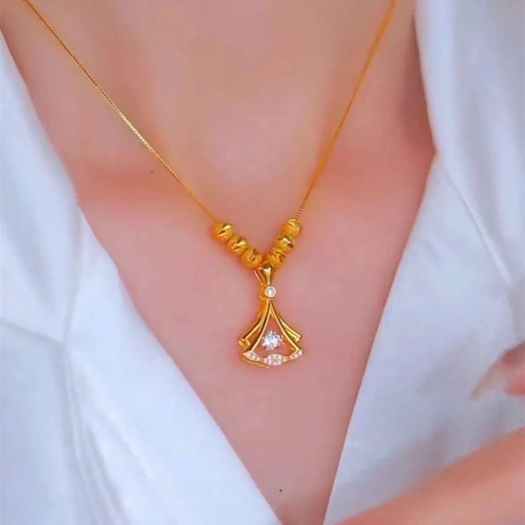 24K Gold Plated Fan Necklace