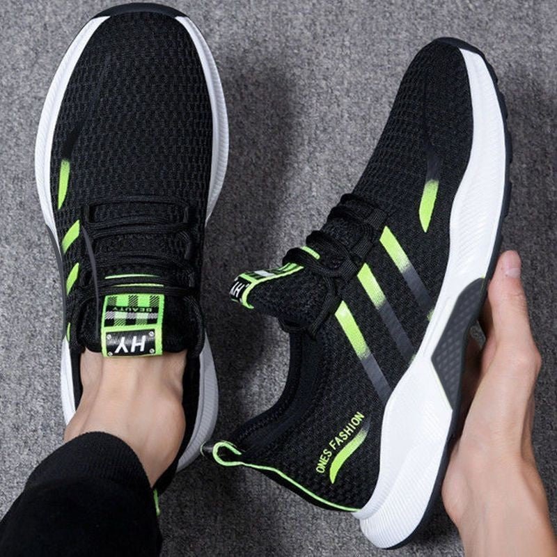 2022 Spring New Trend Men&#039;s Shoes Casual Trend Shoes Men&#039;s Flying Woven Mesh Breathable Running Korean Sports Shoes
