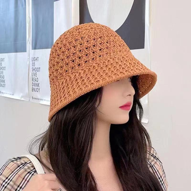 Summer Hat Female All-match Japanese Big Face Slimming Foldable Easy To Carry Bucket Hat New Sun Protection Beach Sun Hat