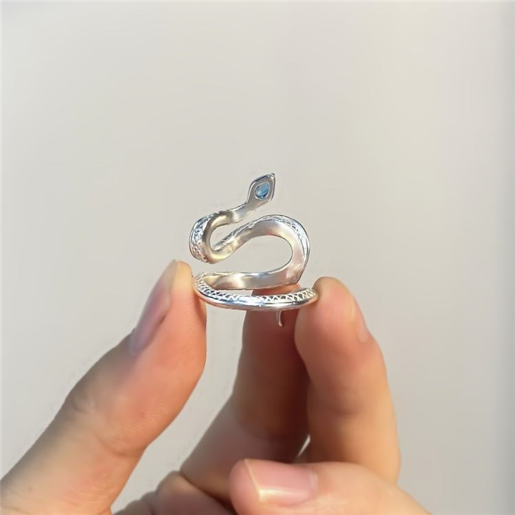 Snake Ring Female Topaz Fashion Personality Cool Wind Men&#039;s Light Luxury Open Adjustable Ring Senior