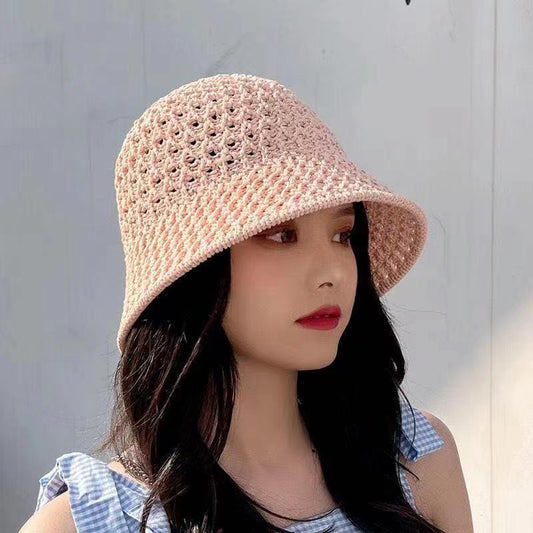 Summer Hat Female All-match Japanese Big Face Slimming Foldable Easy To Carry Bucket Hat New Sun Protection Beach Sun Hat