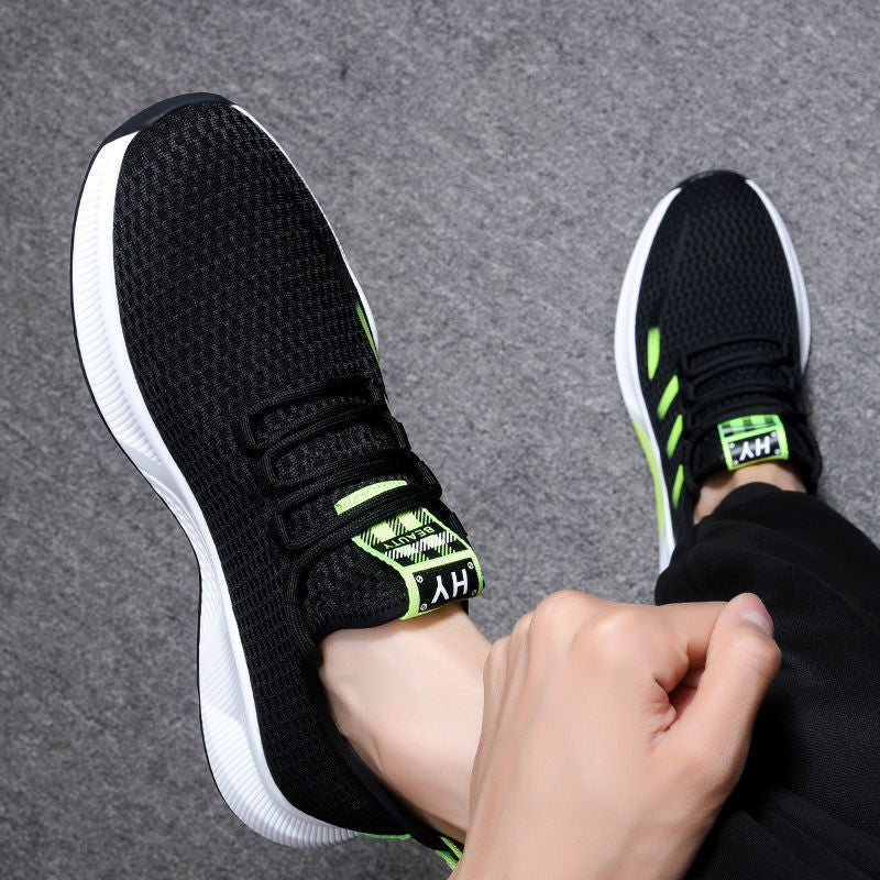 2022 Spring New Trend Men&#039;s Shoes Casual Trend Shoes Men&#039;s Flying Woven Mesh Breathable Running Korean Sports Shoes