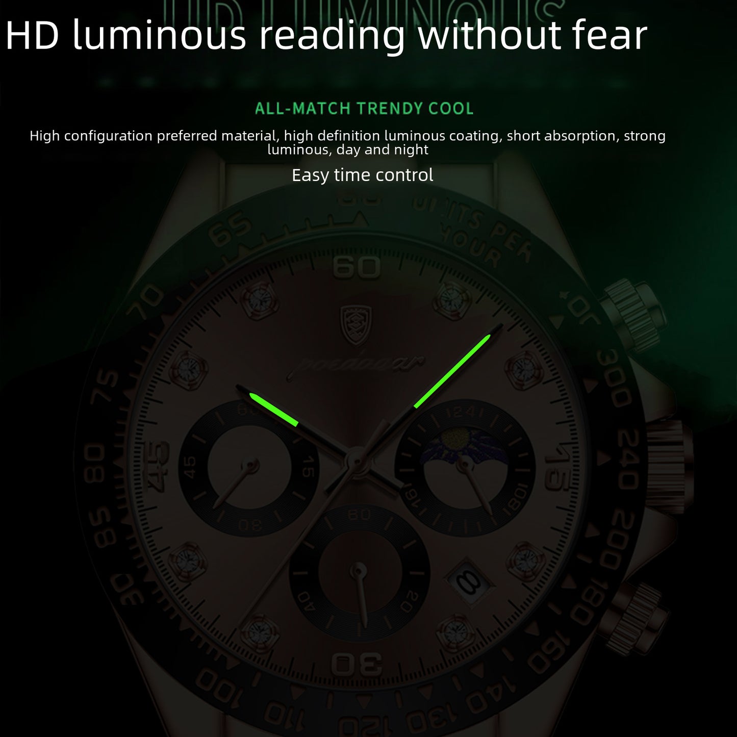 Swiss Brand Waterproof Men&#039;s Watch Multi-functional Fashion Steel Belt Quartz Watch Live Broadcast Foreign Trade Popular One-piece Delivery
