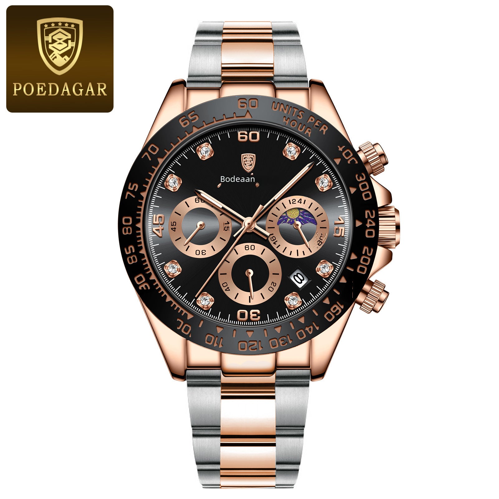 Swiss Brand Waterproof Men&#039;s Watch Multi-functional Fashion Steel Belt Quartz Watch Live Broadcast Foreign Trade Popular One-piece Delivery