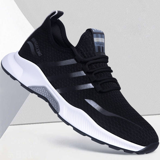 2022 Spring New Trend Men&#039;s Shoes Casual Trend Shoes Men&#039;s Flying Woven Mesh Breathable Running Korean Sports Shoes