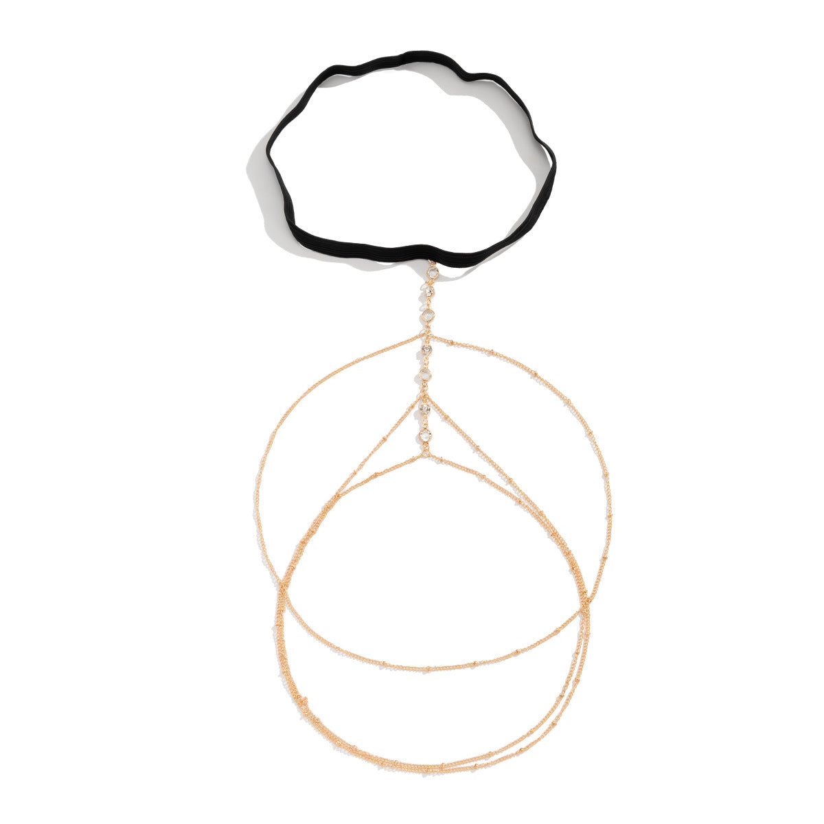 European And American Cross-border Jewelry Sexy Beach Imitation Pearl Body Chain Simple Stretch Star Rhinestone Tassel Thigh Chain