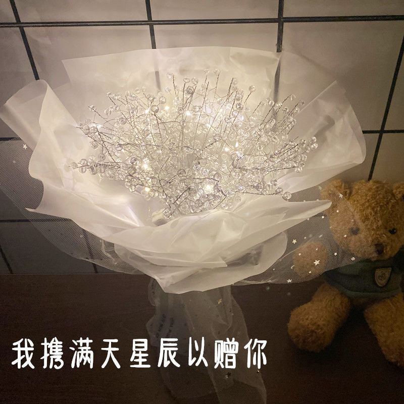 Teacher's Day Gift With Gypsophila DIY Handmade Bouquet For Boyfriend And Girlfriend, Best Friend, Couple's Birthday Anniversary