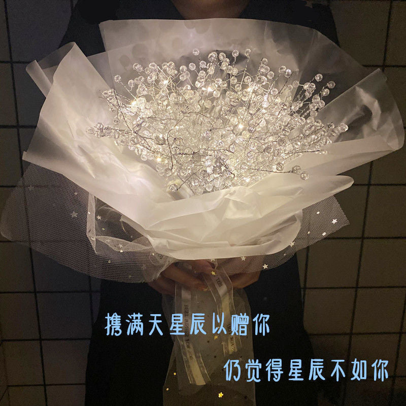Teacher's Day Gift With Gypsophila DIY Handmade Bouquet For Boyfriend And Girlfriend, Best Friend, Couple's Birthday Anniversary