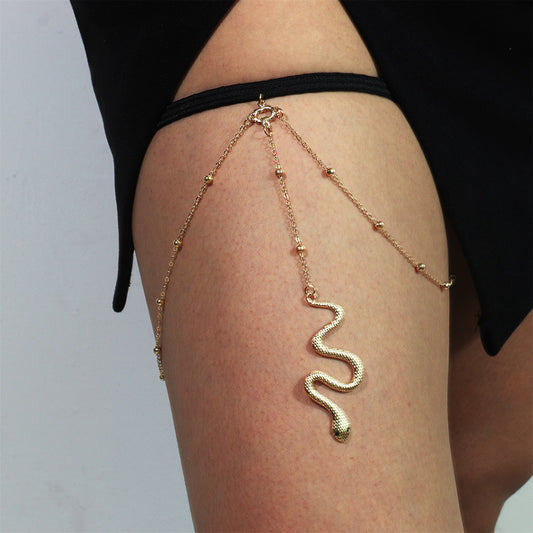 European And American Sexy Thigh Chain Elastic Snake Long Leg Chain Female Bohemian Fashion Multi-layer Chain Body Chain Jewelry