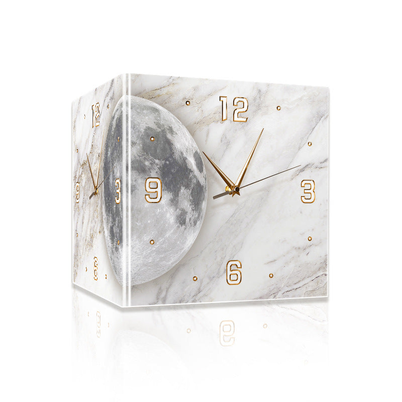 Living Room Luminous Creative Clock Advanced Sense Wall Clock Dining Room Corner Clock LED Light Wall Clock
