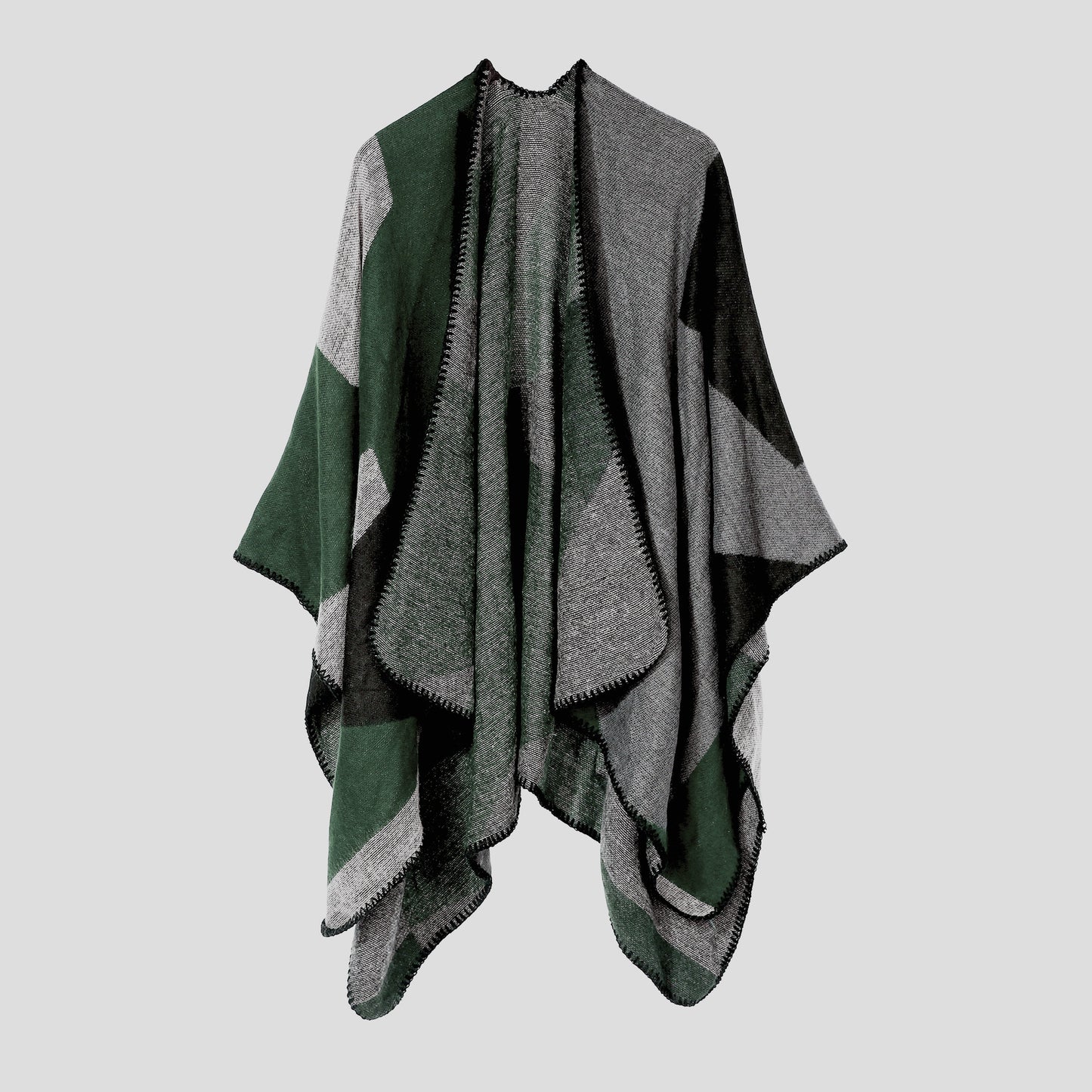 AliExpress Cross-border Thick Imitation Cashmere Slit Geometric Square Scarf Autumn And Winter Warm Lengthened Shawl Cloak